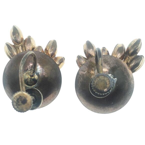 Vendome Vintage 12K Gold Filled Brooch & Earrings Set – Red Rhinestones - Picture 13 of 16